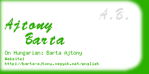 ajtony barta business card